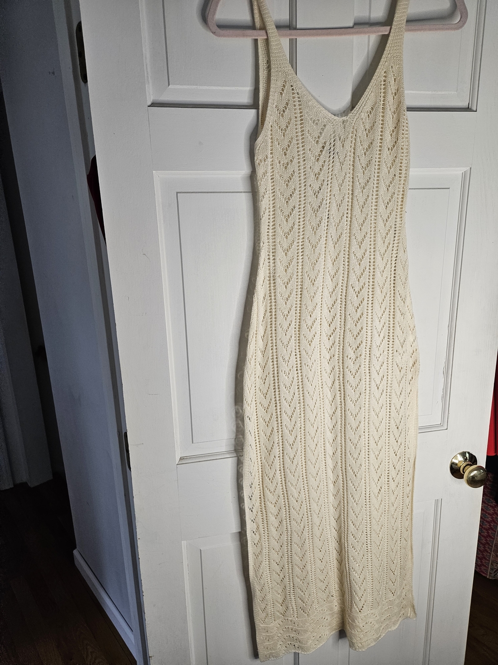Cupshe Cream Crochet Maxi Slip Dress. Very Soft And Stretchy